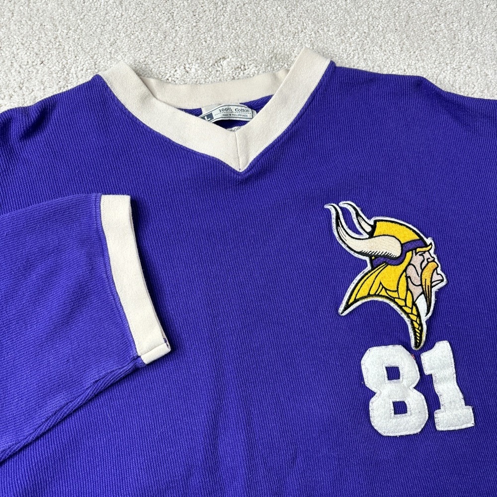 Minnesota Vikings NFL Mirage Throwback Carl Eller Sweater Jersey‎ Large VTG 90's